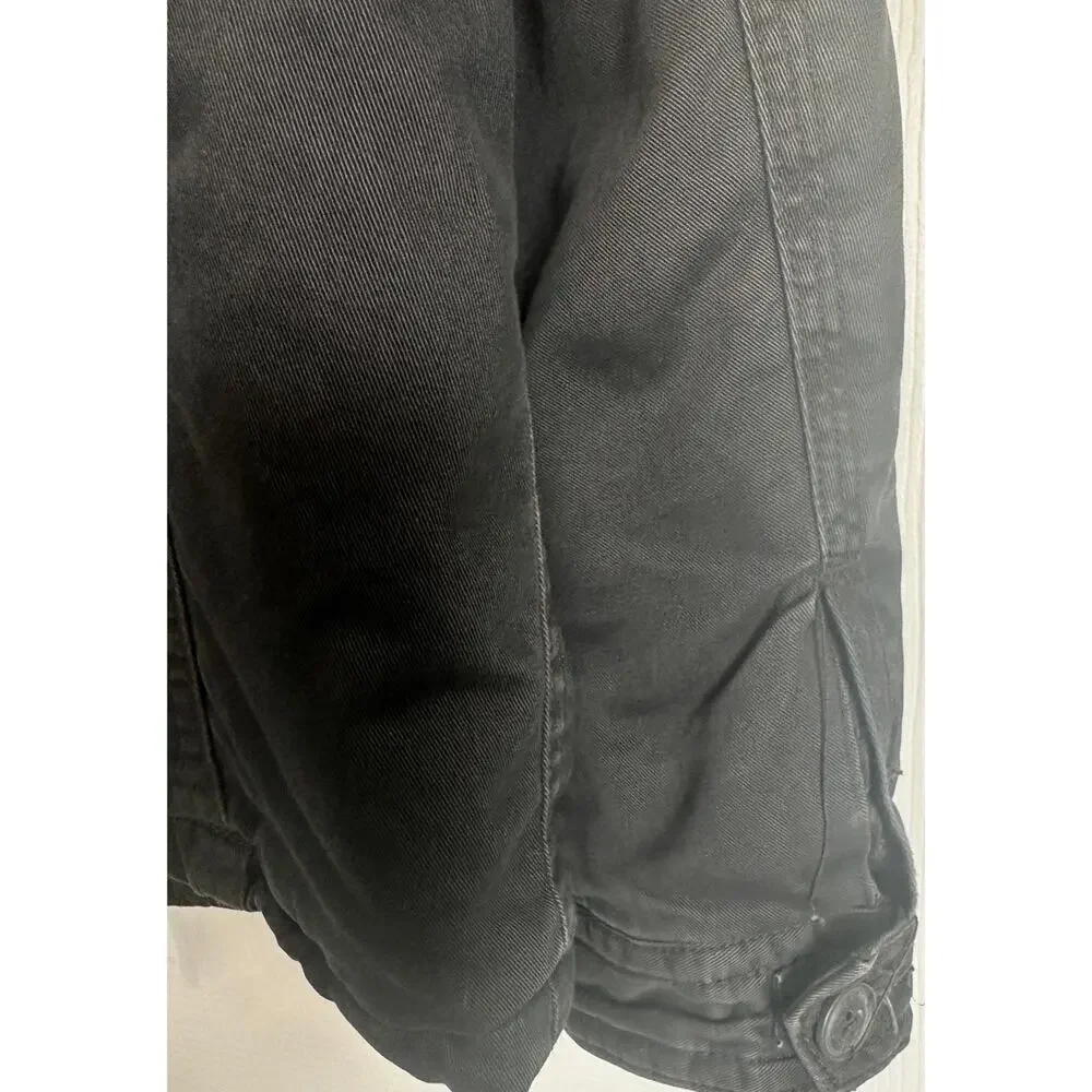 American Eagle Men's Hooded Cargo Utility Jacket - Black - Size M